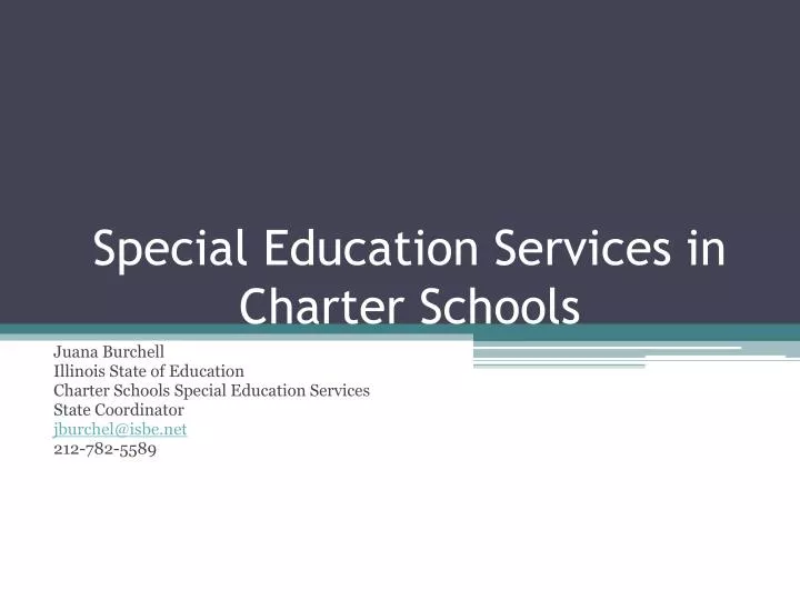 special education services in charter schools