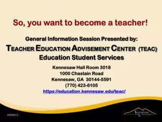 So, you want to become a teacher!