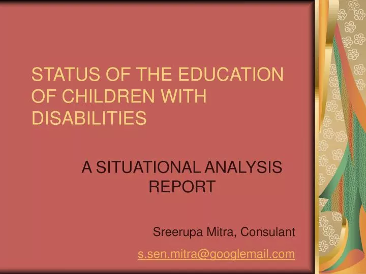 status of the education of children with disabilities