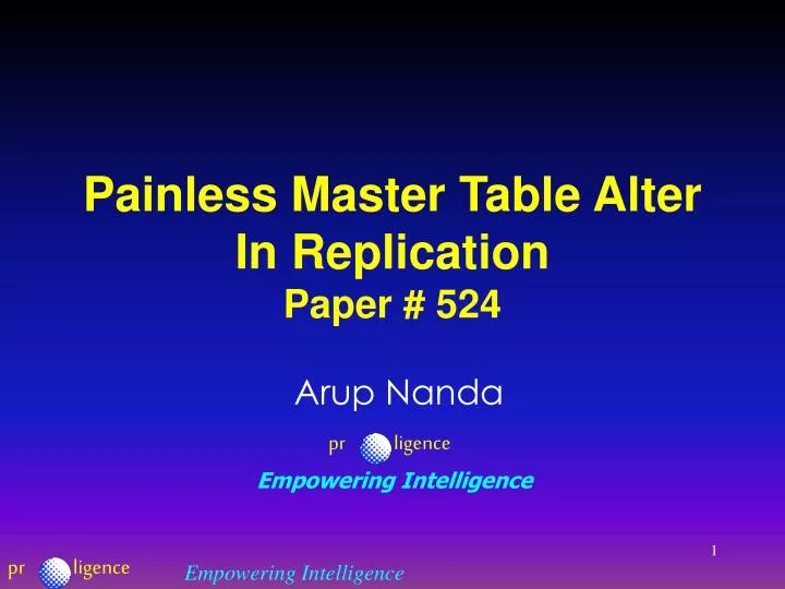 painless master table alter in replication paper 524