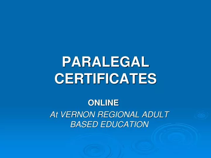 paralegal certificates