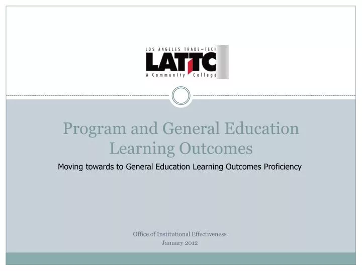 program and general education learning outcomes