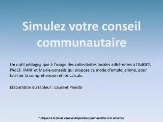 simulez votre conseil communautaire