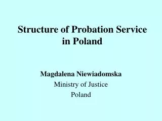 Structure of Probation Service in Poland