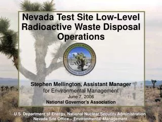 Nevada Test Site Low-Level Radioactive Waste Disposal Operations
