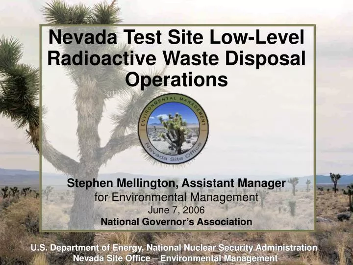 nevada test site low level radioactive waste disposal operations