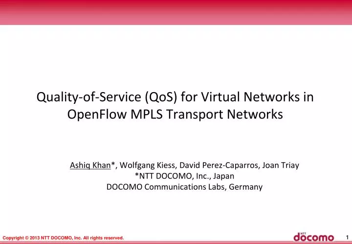 quality of service qos for virtual networks in openflow mpls transport networks