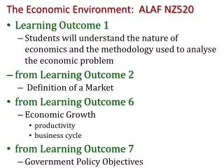 The Economic Environment: ALAF NZ520