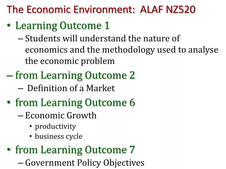 the economic environment alaf nz520