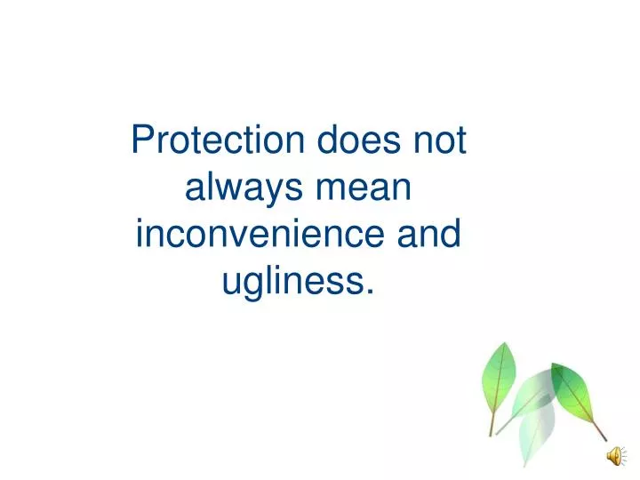 protection does not always mean inconvenience and ugliness