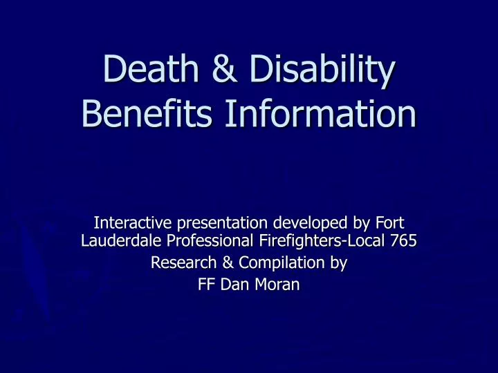 death disability benefits information