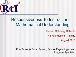 Responsiveness To Instruction: Mathematical Understanding