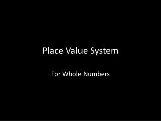 Place Value System