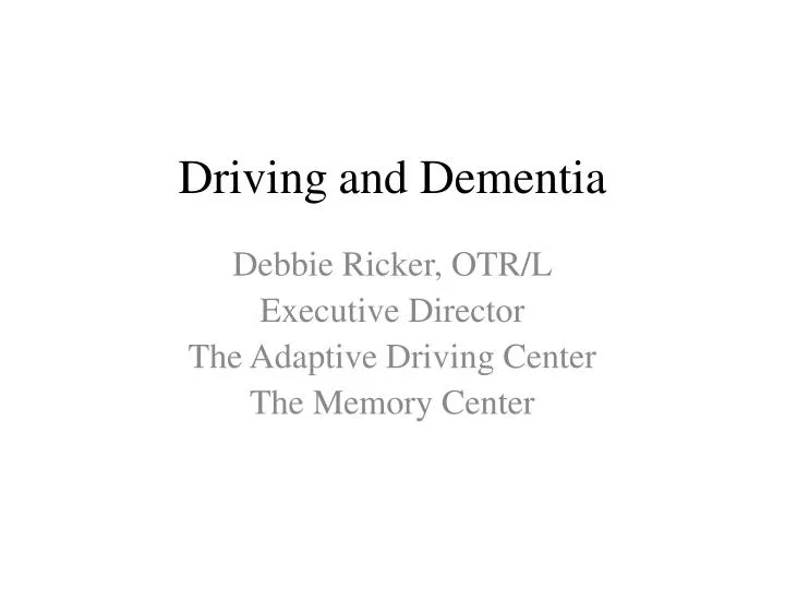 driving and dementia