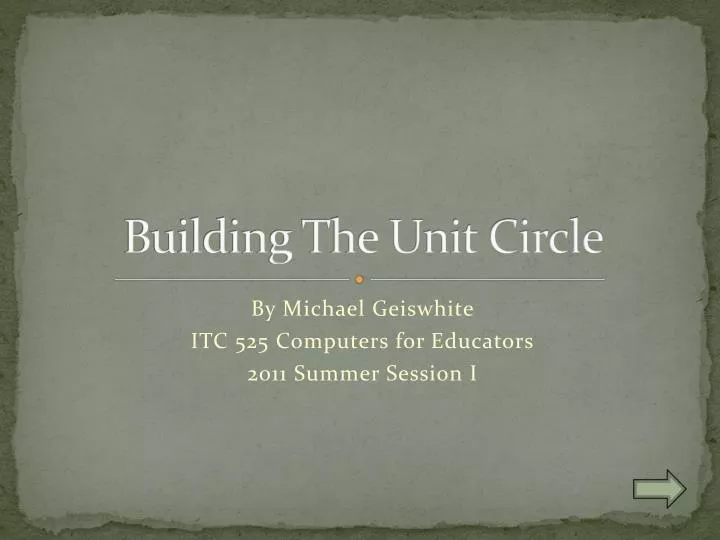 building the unit circle