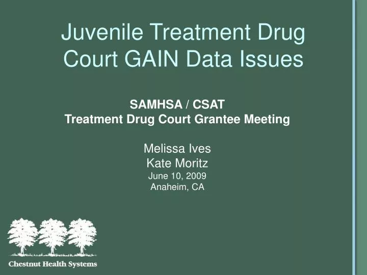 juvenile treatment drug court gain data issues