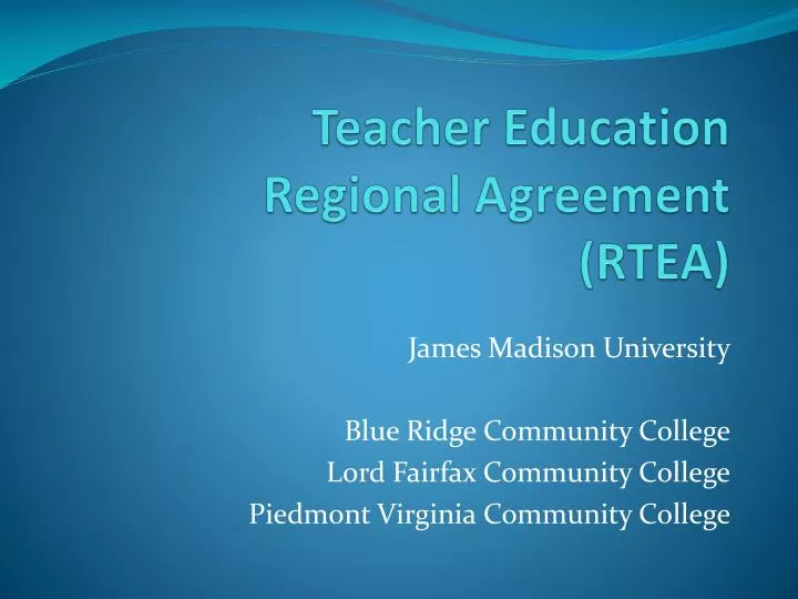 teacher education regional agreement rtea