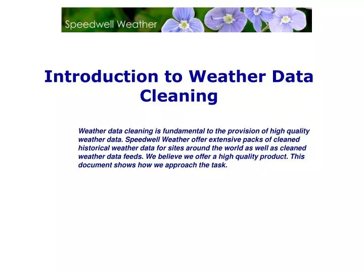 introduction to weather data cleaning