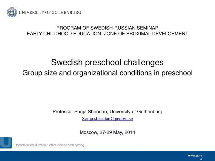 program of swedish russian seminar early childhood education zone of proximal development