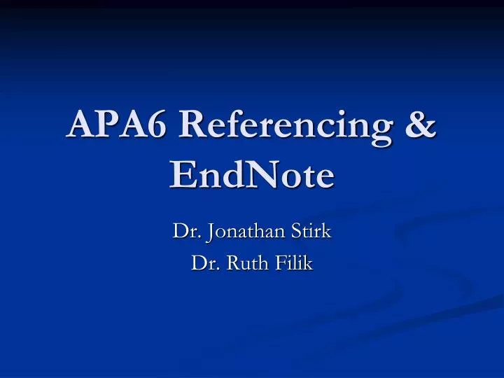 apa6 referencing endnote