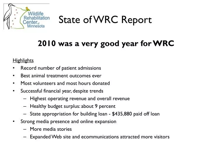 state of wrc report