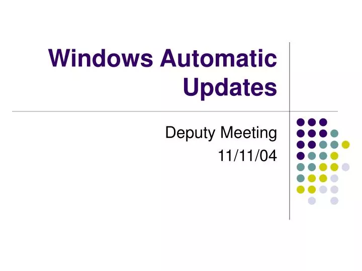 windows automatic updates