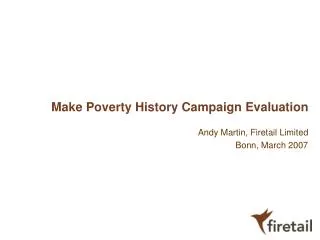 Make Poverty History Campaign Evaluation