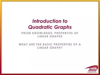 Introduction to Quadratic Graphs