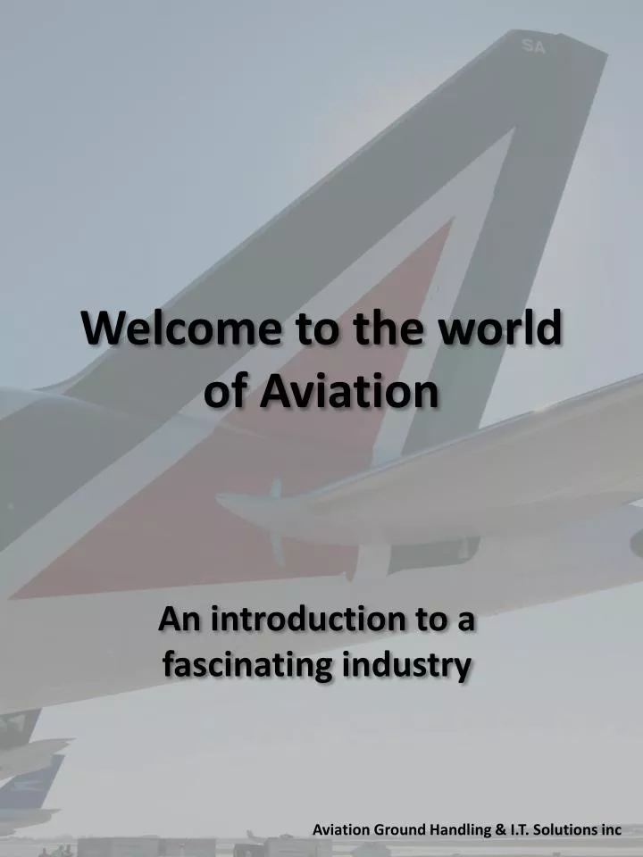 welcome to the world of aviation