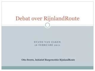 debat over rijnlandroute