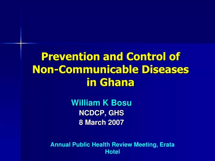 prevention and control of non communicable diseases in ghana