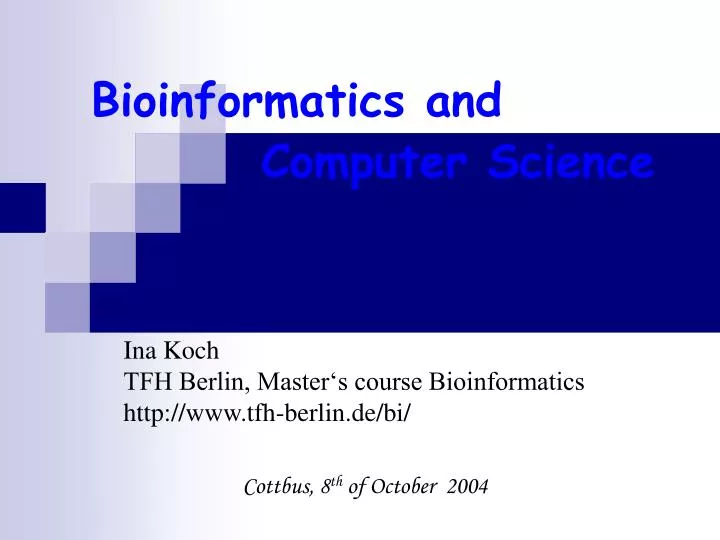 bioinformatics and computer science