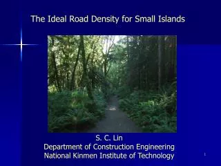 The Ideal Road Density for Small Islands