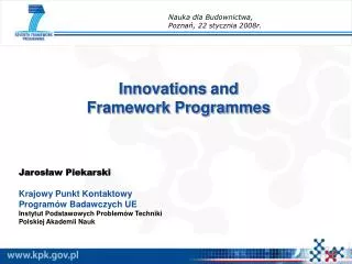 Innovations and Framework Programmes