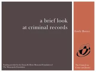 a brief look at criminal records