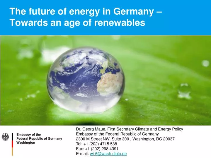 the future of energy in germany towards an age of renewables