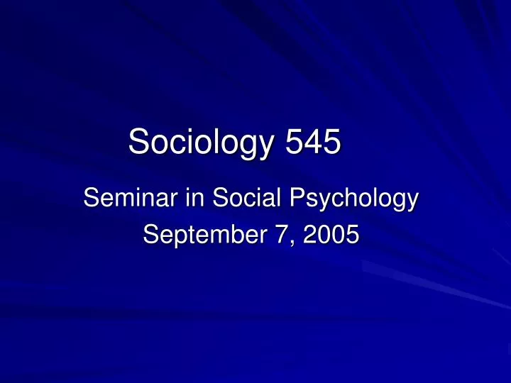 sociology 545