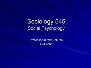 Sociology 545