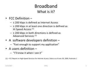 Broadband What is it?