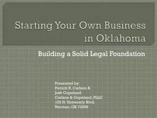 Starting Your Own Business in Oklahoma