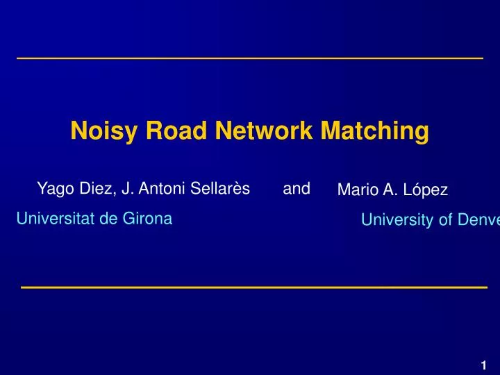 noisy road network matching