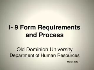 I-9 Form Requirements