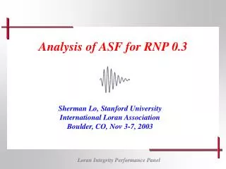Analysis of ASF for RNP 0.3