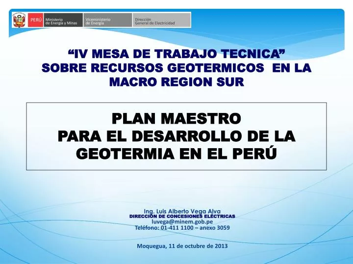 iv mesa de trabajo tecnica sobre recursos geotermicos en la macro region sur
