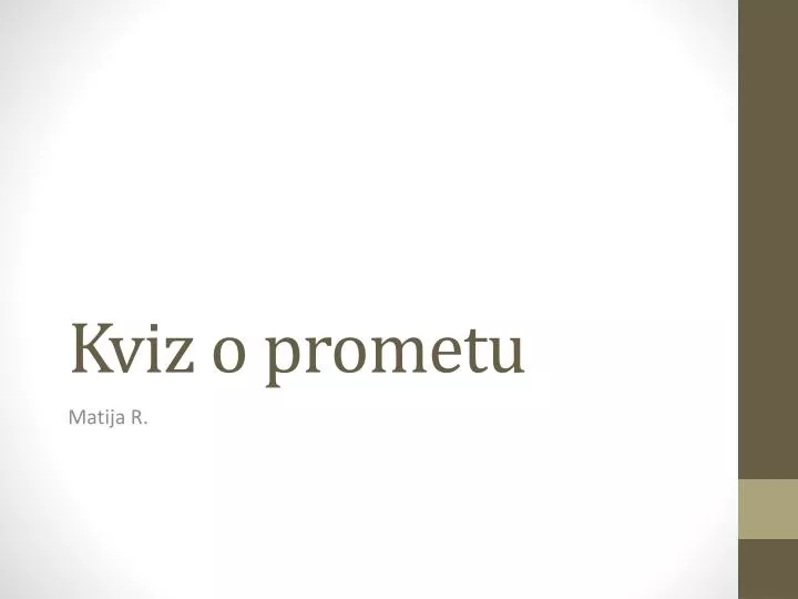 kviz o prometu