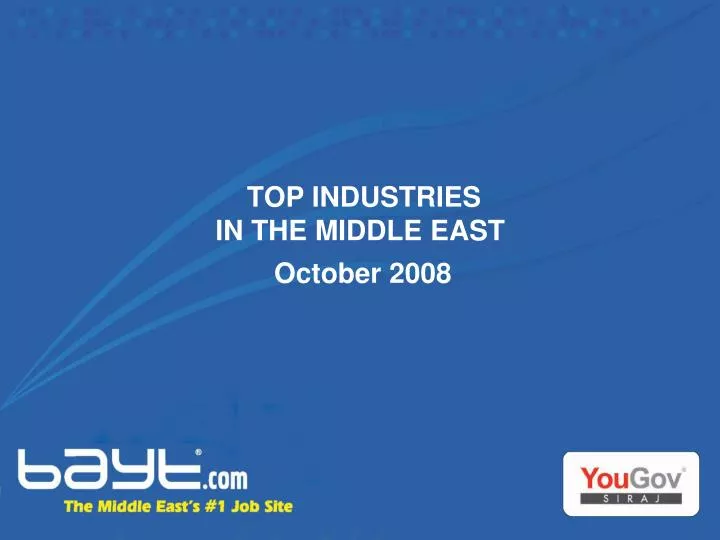top industries in the middle east