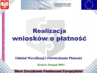 realizacja wniosk w o p atno