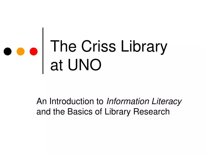 the criss library at uno