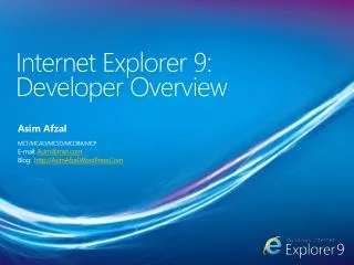 Internet Explorer 9: Developer Overview
