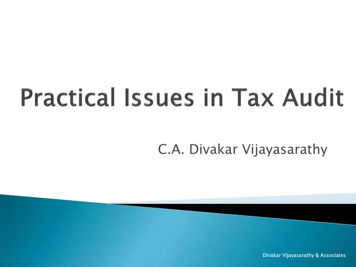 practical issues in tax audit